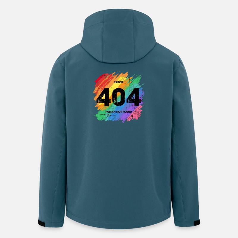 Vibrant Rainbow Error 404 Design - Veste softshell homme en polyester recyclé Stanley/Stella - bleu pétrole foncé