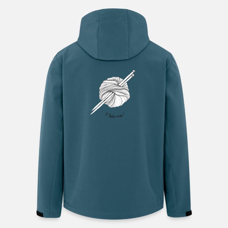 Bommel aus Strickgarn und Knäuel aus Garn - Recycelte Männer Softshell-Jacke von Stanley/Stella - Dunkles Petrol