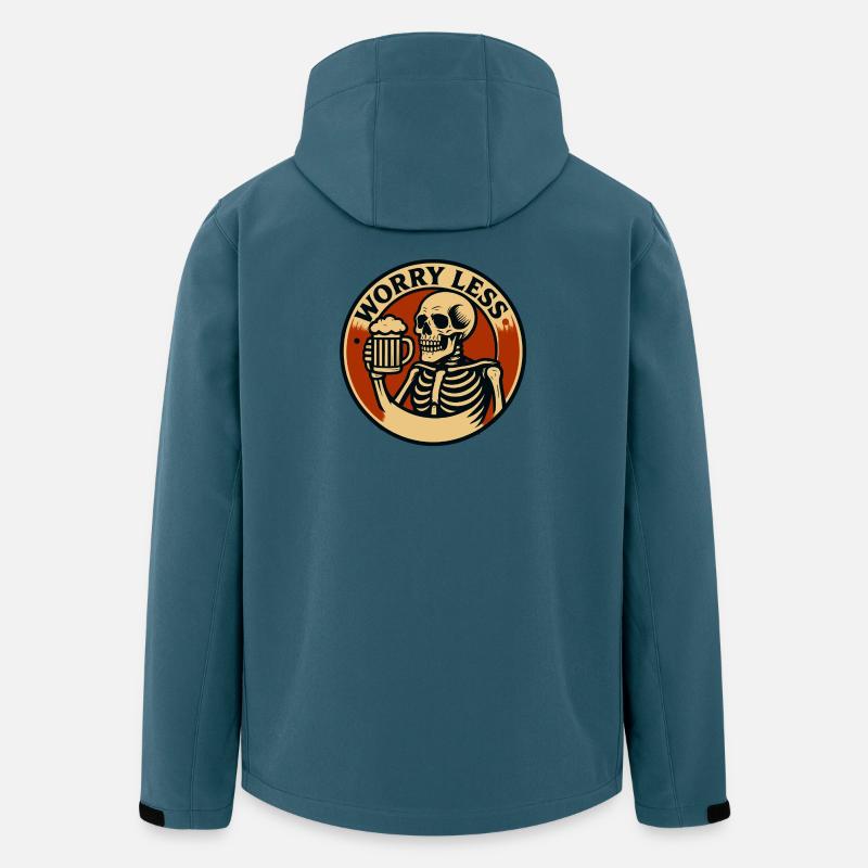 Skelett Cheers Sorgenlos-Abzeichen - Recycelte Männer Softshell-Jacke von Stanley/Stella - Dunkles Petrol