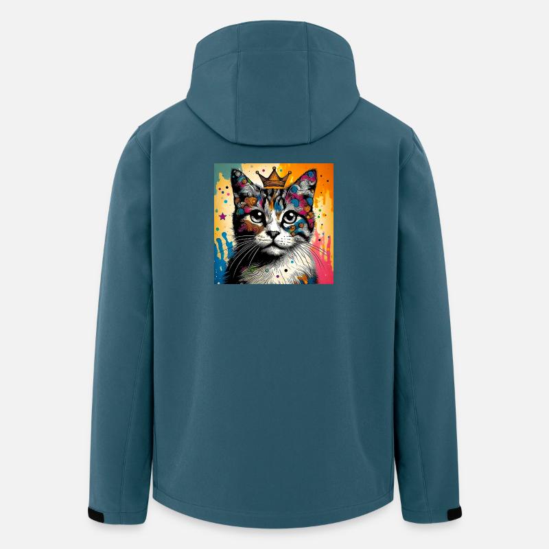Katze - Recycelte Männer Softshell-Jacke von Stanley/Stella - Dunkles Petrol
