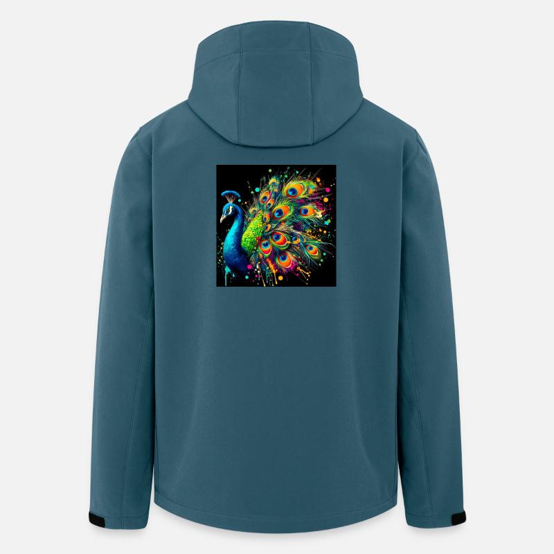 Pfau - Recycelte Männer Softshell-Jacke von Stanley/Stella - Dunkles Petrol