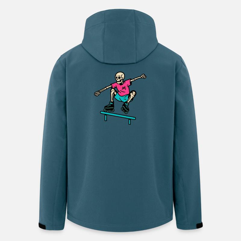 Neon Skelett grindet auf Inline-Skates - Recycelte Männer Softshell-Jacke von Stanley/Stella - Dunkles Petrol