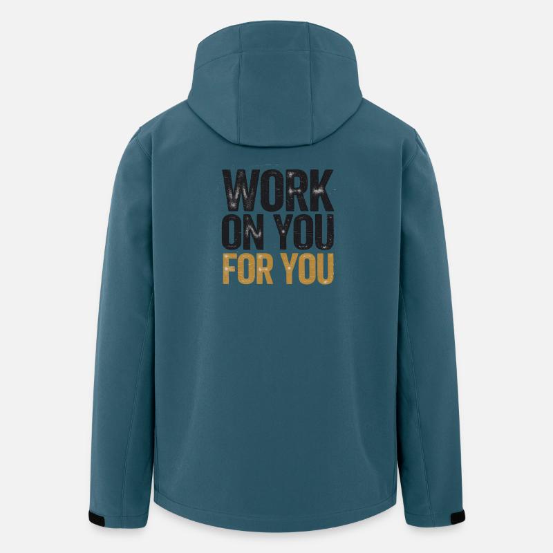 Inspirierende Motivationsarbeit an dir - Recycelte Männer Softshell-Jacke von Stanley/Stella - Dunkles Petrol
