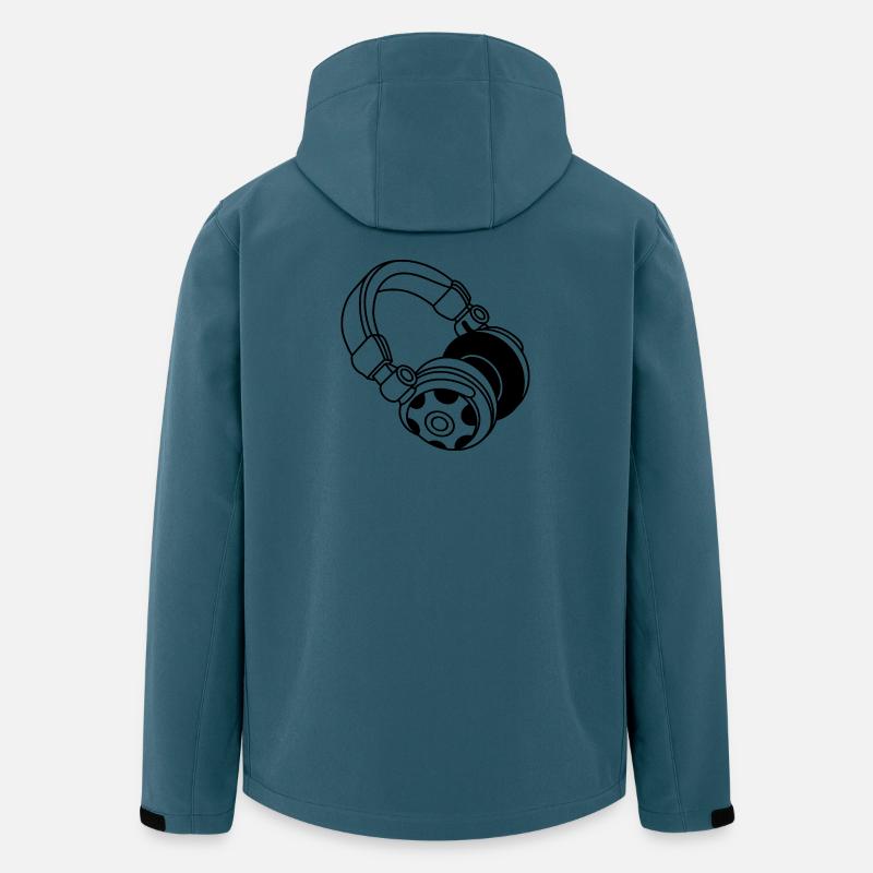 Silhouette du casque : DJ & Music Vibes - Veste softshell homme en polyester recyclé Stanley/Stella - bleu pétrole foncé