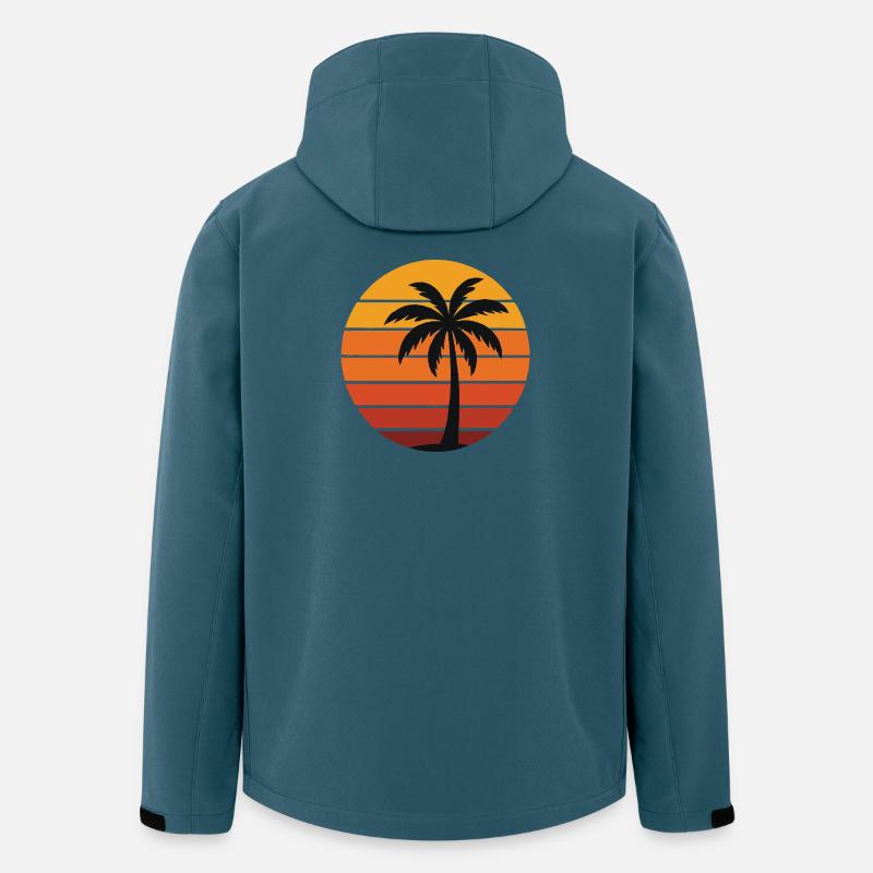 Palme in der Retro-Sonne - Recycelte Männer Softshell-Jacke von Stanley/Stella - Dunkles Petrol