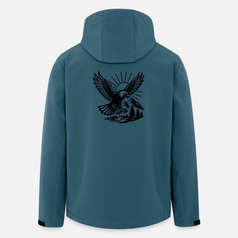 Adler in Natur - Recycelte Männer Softshell-Jacke von Stanley/Stella - Dunkles Petrol
