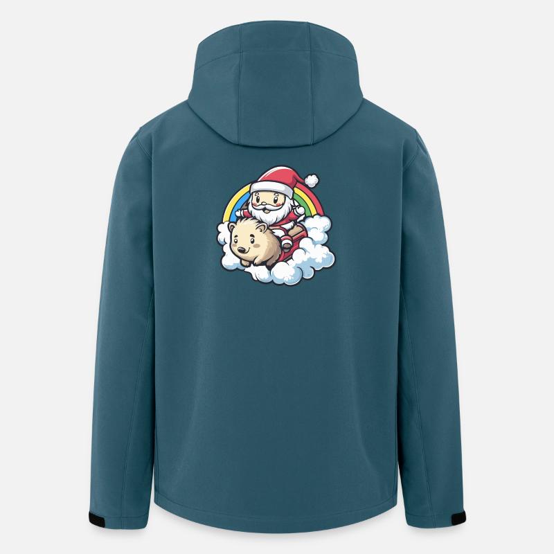 Igel Weihnachtsmann Weihnachten - Recycelte Männer Softshell-Jacke von Stanley/Stella - Dunkles Petrol