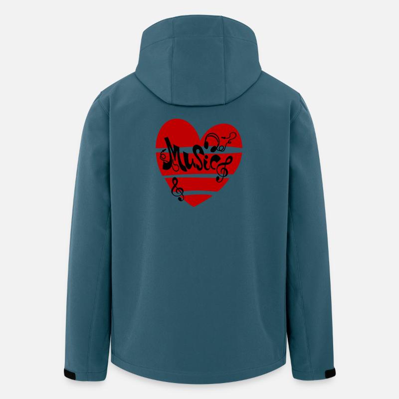 Musik Herz mit Noten - Recycelte Männer Softshell-Jacke von Stanley/Stella - Dunkles Petrol