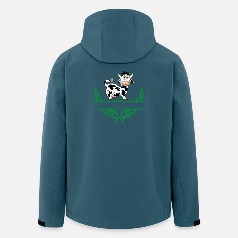 Kuh-Lorbeerkranz mit Namensraum - Recycelte Männer Softshell-Jacke von Stanley/Stella - Dunkles Petrol