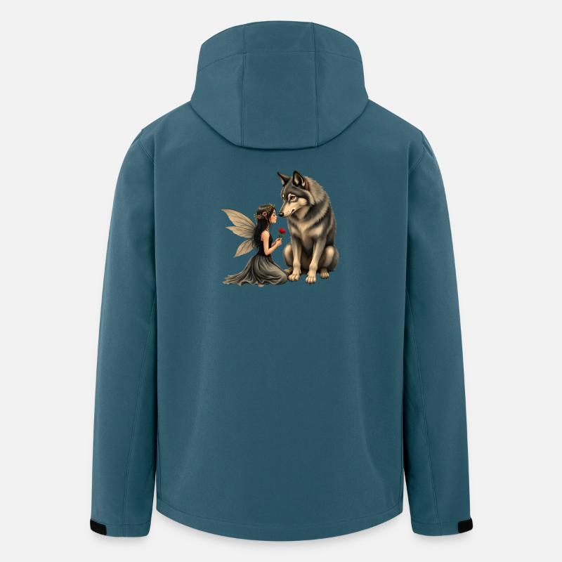 Fee und Wolf: Kuss der Rose - Recycelte Männer Softshell-Jacke von Stanley/Stella - Dunkles Petrol