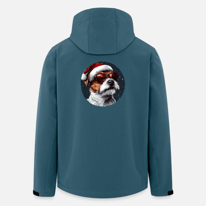 Weihnachtsdogge mit Sonnenbrille - Recycelte Männer Softshell-Jacke von Stanley/Stella - Dunkles Petrol