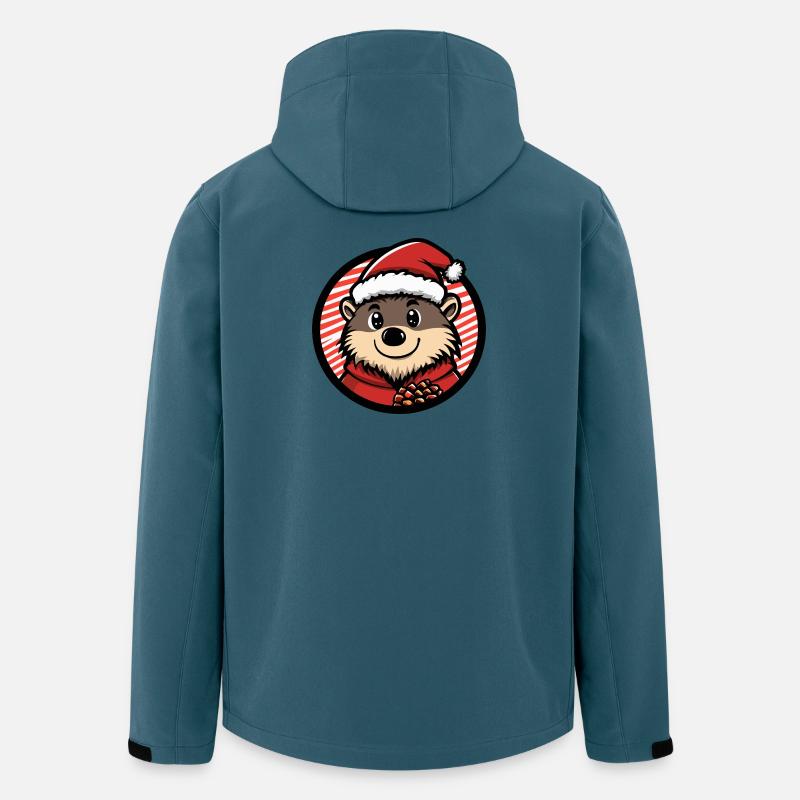 Christmas hedgehog with Santa hat - Men’s Recycled Softshell Jacket by Stanley/Stella - stargazer
