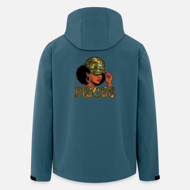 Fischkönigin – Tarn-Afro-Mädchen, verträumte Seele - Recycelte Männer Softshell-Jacke von Stanley/Stella - Dunkles Petrol