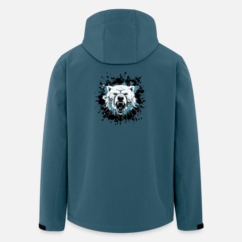 Eisbär im Splatter-Style - Recycelte Männer Softshell-Jacke von Stanley/Stella - Dunkles Petrol
