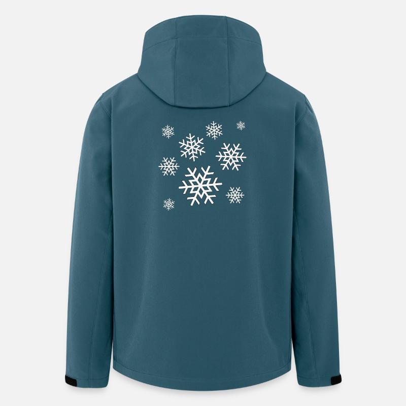 White Snowflakes Winter Feeling Motif - Men’s Recycled Softshell Jacket by Stanley/Stella - stargazer