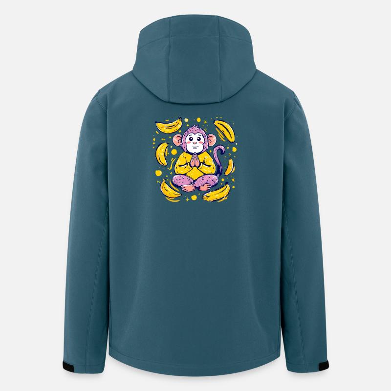 Meditating monkey with bananas - Men’s Recycled Softshell Jacket by Stanley/Stella - stargazer