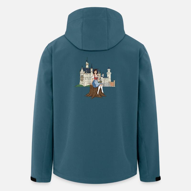 Bayerisches Pin-up für Neuschwanstein - Recycelte Männer Softshell-Jacke von Stanley/Stella - Dunkles Petrol