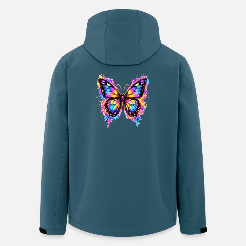 Schmetterling Neon  - Recycelte Männer Softshell-Jacke von Stanley/Stella - Dunkles Petrol