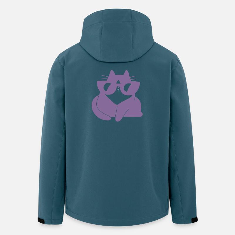 Lila Kuschelkatze Traumkatze - Recycelte Männer Softshell-Jacke von Stanley/Stella - Dunkles Petrol