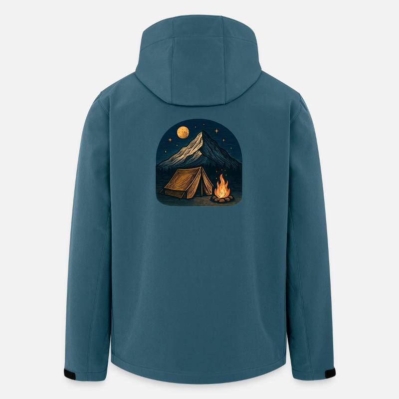 Mountain camping at night with fire - Men’s Recycled Softshell Jacket by Stanley/Stella - stargazer