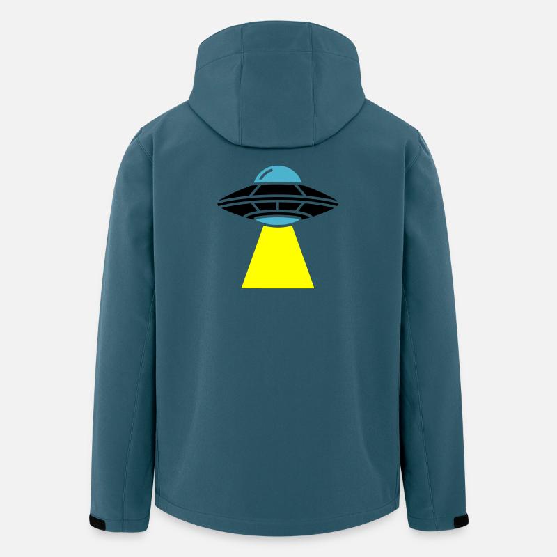 UFO Alien Raumschiff Licht - Recycelte Männer Softshell-Jacke von Stanley/Stella - Dunkles Petrol
