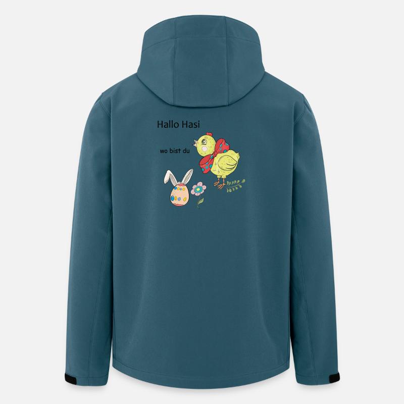 Poulet de Pâques avec nœud - Veste softshell homme en polyester recyclé Stanley/Stella - bleu pétrole foncé