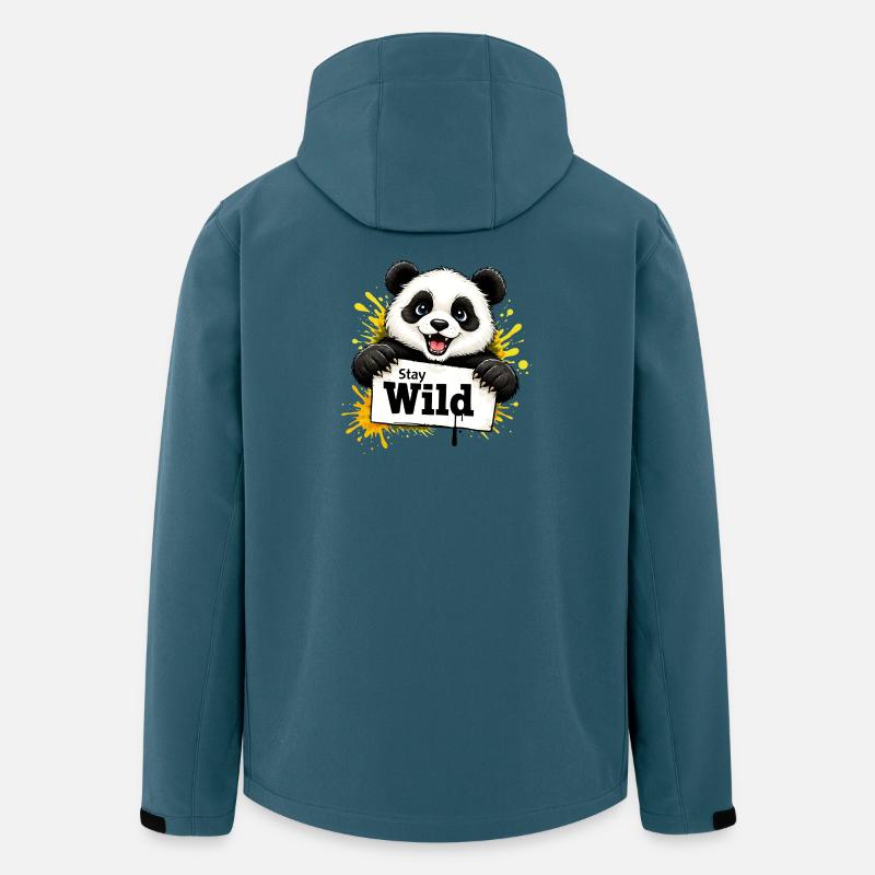 Panda Graffiti Illustration Stay Wild  - Recycelte Männer Softshell-Jacke von Stanley/Stella - Dunkles Petrol