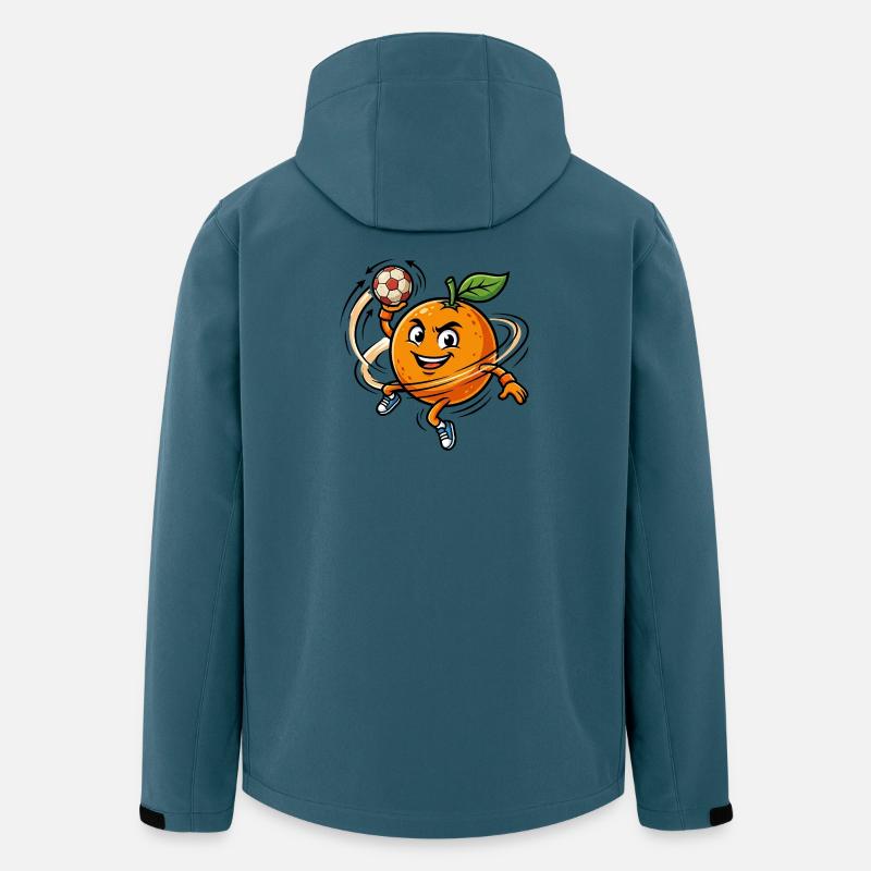 Lustige Handball Orange Maskottchen - Recycelte Männer Softshell-Jacke von Stanley/Stella - Dunkles Petrol