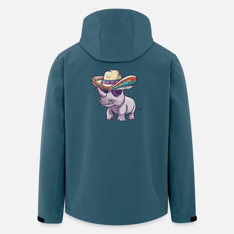 Sombrero drôle de Rhino - Veste softshell homme en polyester recyclé Stanley/Stella - bleu pétrole foncé