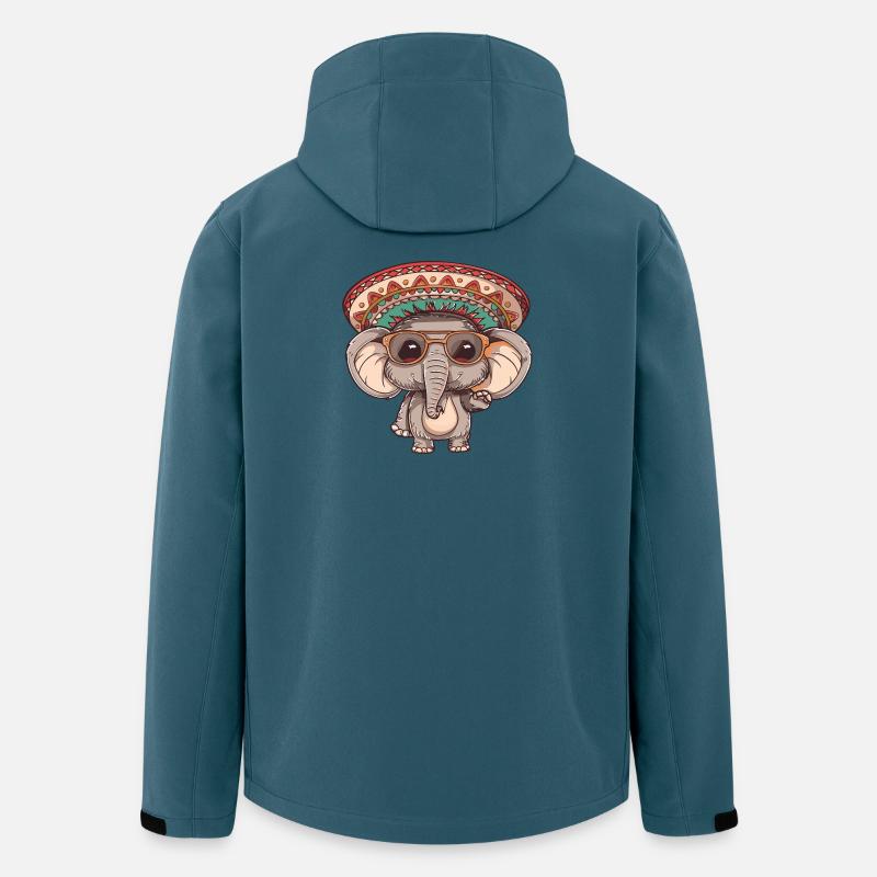 Elefant Party Sombrero - Recycelte Männer Softshell-Jacke von Stanley/Stella - Dunkles Petrol