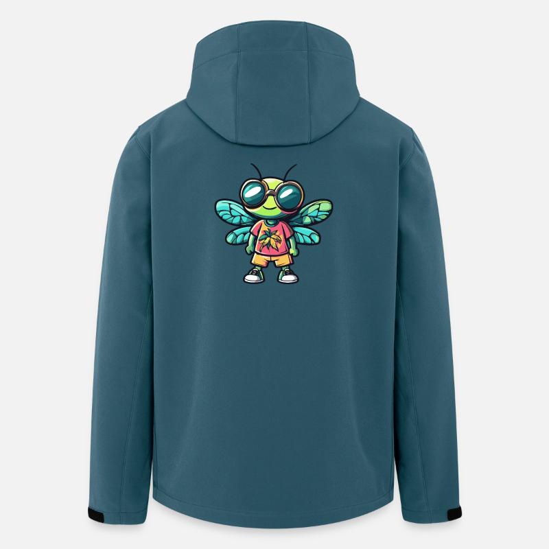Libelle Comic Urlaub - Recycelte Männer Softshell-Jacke von Stanley/Stella - Dunkles Petrol