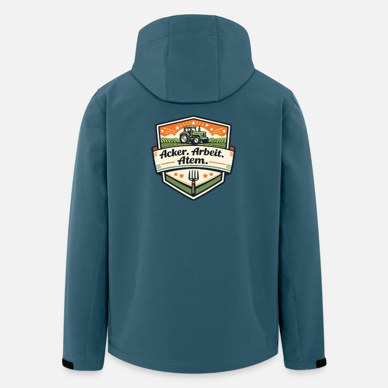 Acker Arbeit Atem Badge - Recycelte Männer Softshell-Jacke von Stanley/Stella - Dunkles Petrol