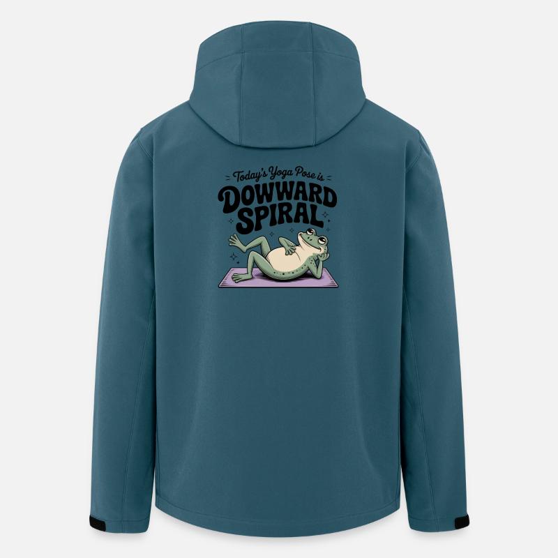 Downward Spiral Frog Yoga Meme - Men’s Recycled Softshell Jacket by Stanley/Stella - stargazer