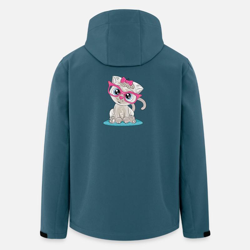 Kitten with Pink Glasses and Bow - Men’s Recycled Softshell Jacket by Stanley/Stella - stargazer