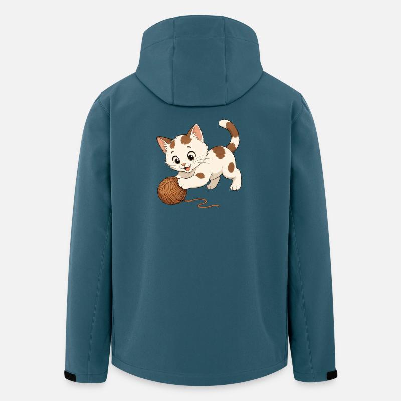 Kätzchen spielt - Recycelte Männer Softshell-Jacke von Stanley/Stella - Dunkles Petrol