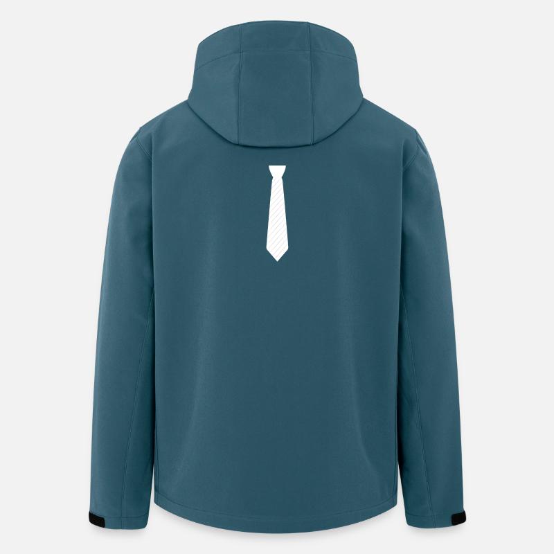 Gestreifte weiße Krawatte - Recycelte Männer Softshell-Jacke von Stanley/Stella - Dunkles Petrol