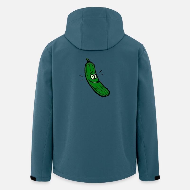 Grinsende Gurke Cartoon - Recycelte Männer Softshell-Jacke von Stanley/Stella - Dunkles Petrol