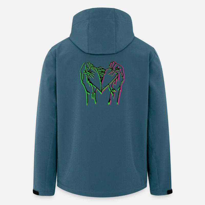 Neon Herzhand Silhouette - Recycelte Männer Softshell-Jacke von Stanley/Stella - Dunkles Petrol