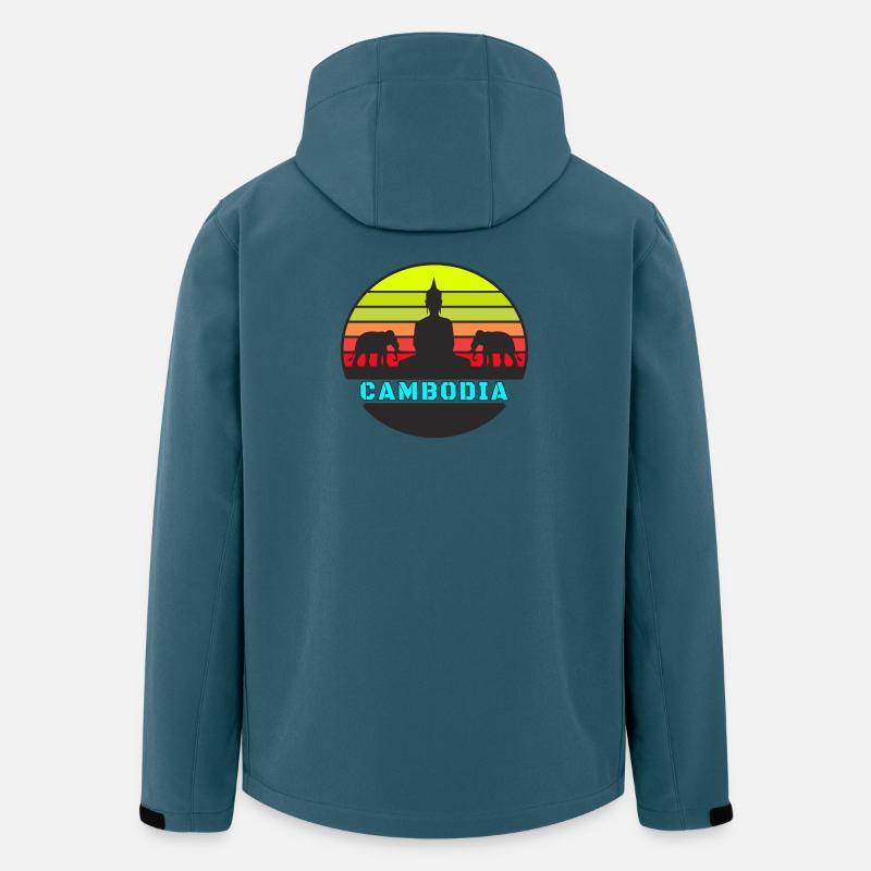 Kambodscha / Buddha / Elefant / Geschenk - Recycelte Männer Softshell-Jacke von Stanley/Stella - Dunkles Petrol
