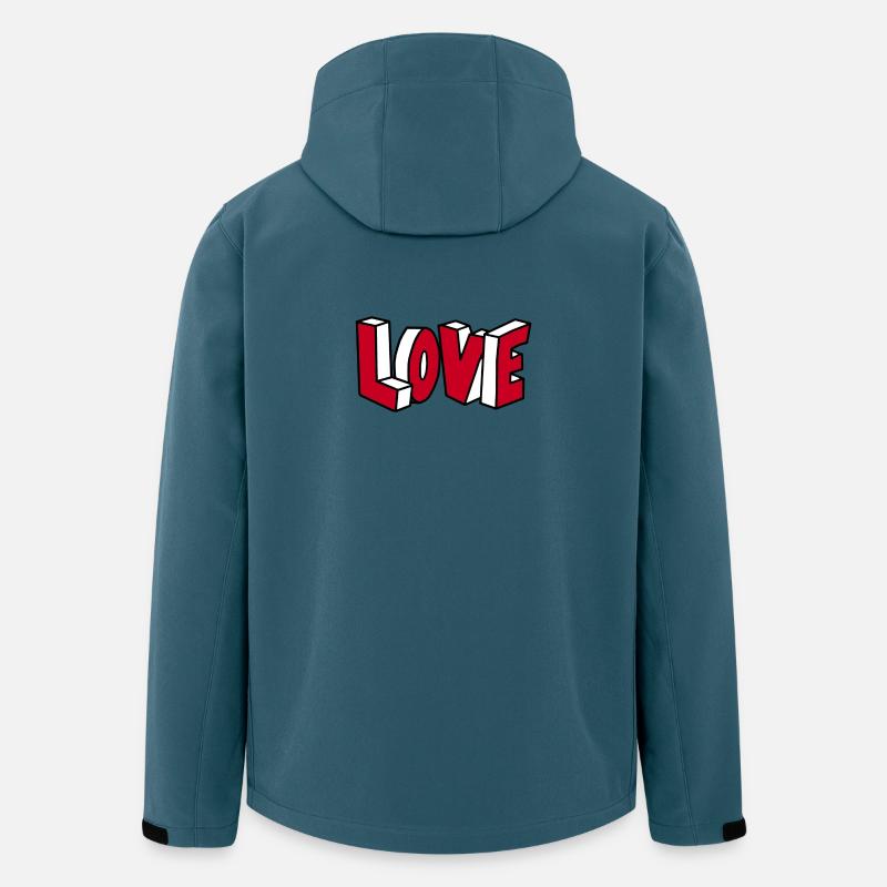 Love Liebe - Recycelte Männer Softshell-Jacke von Stanley/Stella - Dunkles Petrol