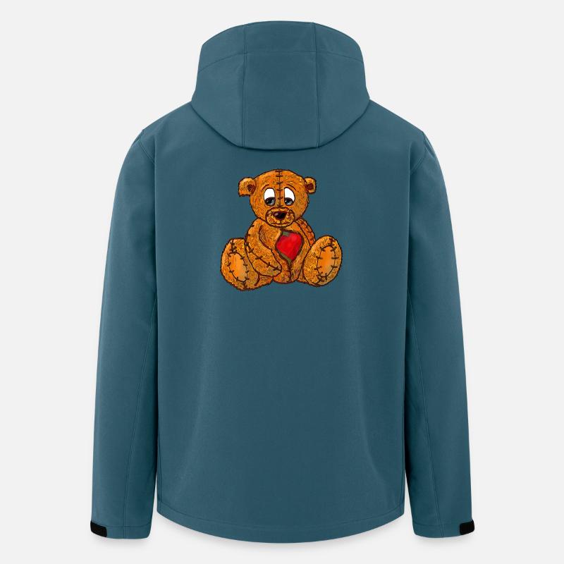 Teddybär mit gebrochenem Herz - Recycelte Männer Softshell-Jacke von Stanley/Stella - Dunkles Petrol