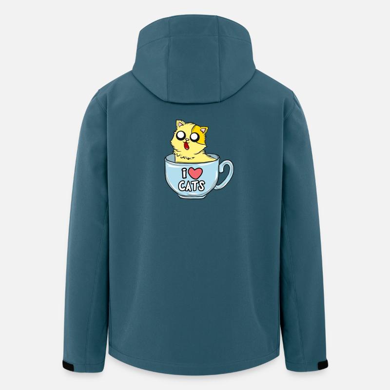 I love cats! - Recycelte Männer Softshell-Jacke von Stanley/Stella - Dunkles Petrol