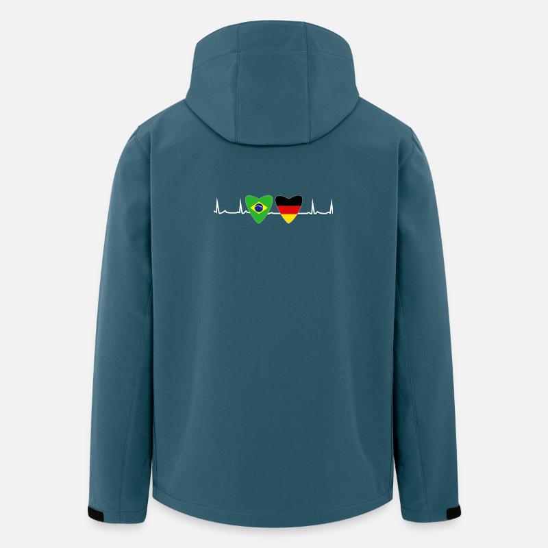 Brasilien-Deutsche Flagge Deutschland Geschenk - Recycelte Männer Softshell-Jacke von Stanley/Stella - Dunkles Petrol