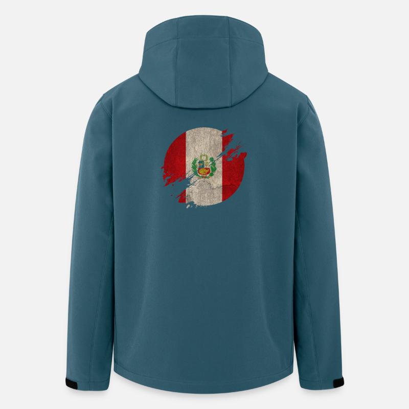 Peru Kreis / Flagge Geschenk Nationalflagge - Recycelte Männer Softshell-Jacke von Stanley/Stella - Dunkles Petrol