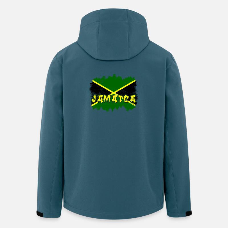 Jamaika Graffiti Flag Design - Recycelte Männer Softshell-Jacke von Stanley/Stella - Dunkles Petrol
