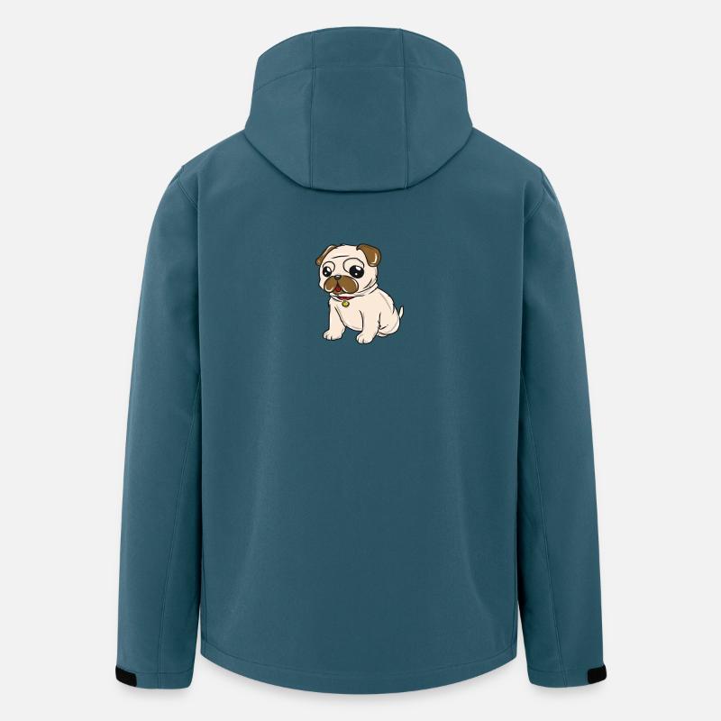 Hund Mops - Recycelte Männer Softshell-Jacke von Stanley/Stella - Dunkles Petrol