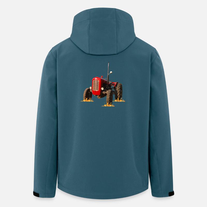 Roter Traktor Kraftdruck - Recycelte Männer Softshell-Jacke von Stanley/Stella - Dunkles Petrol