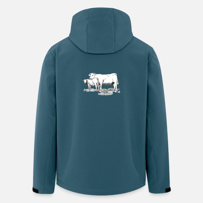 Cow with Calf Farm Gift Farmer Cattle - Men’s Recycled Softshell Jacket by Stanley/Stella - stargazer