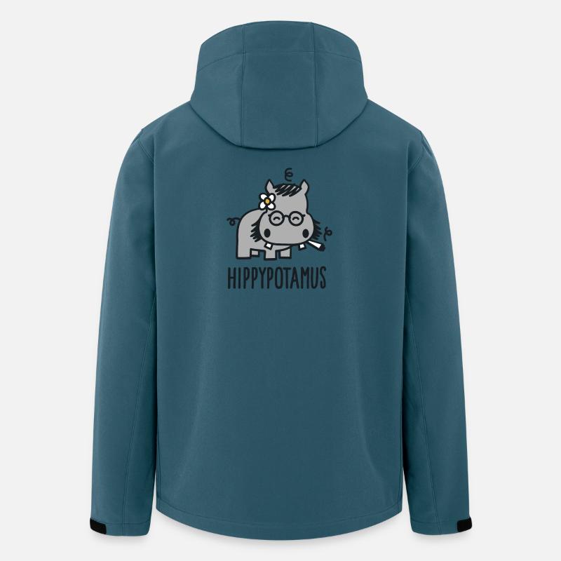 Hippypotamus - Recycelte Männer Softshell-Jacke von Stanley/Stella - Dunkles Petrol