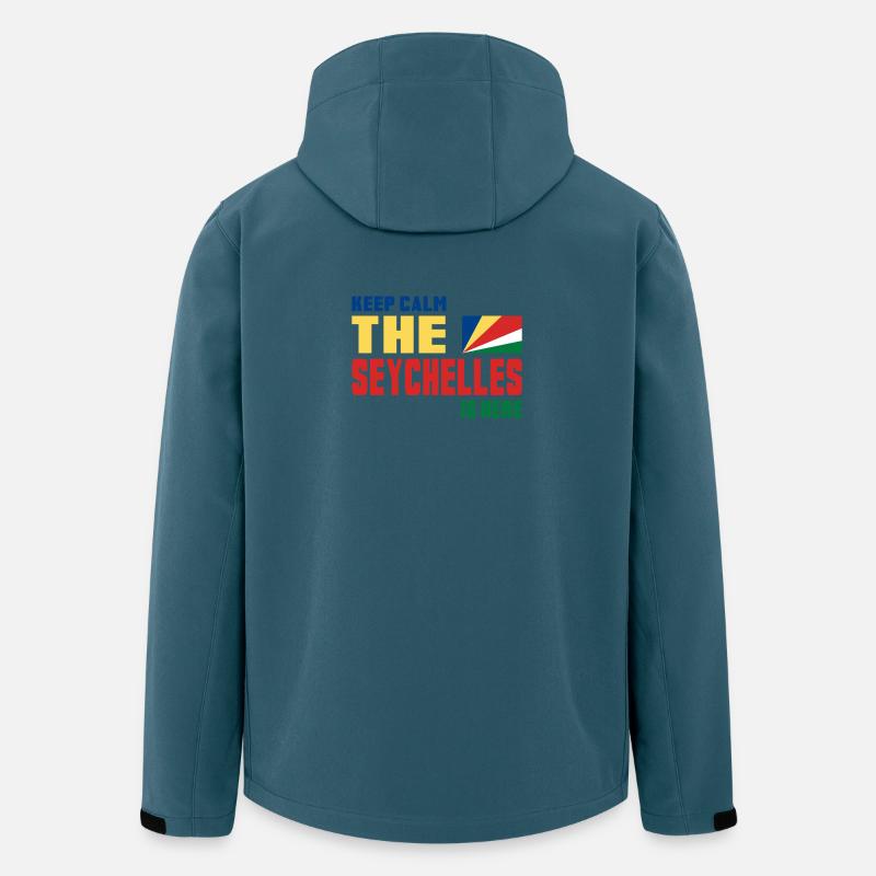 Keep Calm Seychellen Design / Geschenk Flagge - Recycelte Männer Softshell-Jacke von Stanley/Stella - Dunkles Petrol